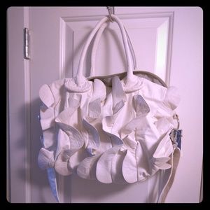 White Steve Madden Ruffle Purse